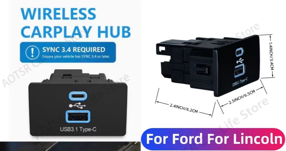 ワイヤレスCarPlay/Android Autoアダプター - Usb Hub Type C のレビューと価格