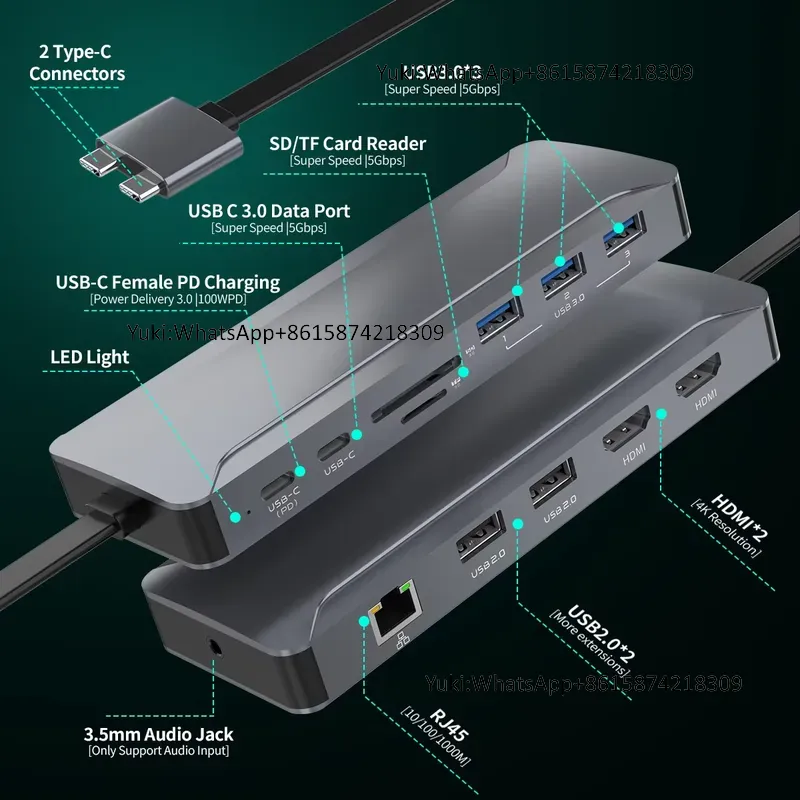 ホットセール中 デュアルディスプレイ対応 Type-C to - Usb Hub Type C のレビューと価格