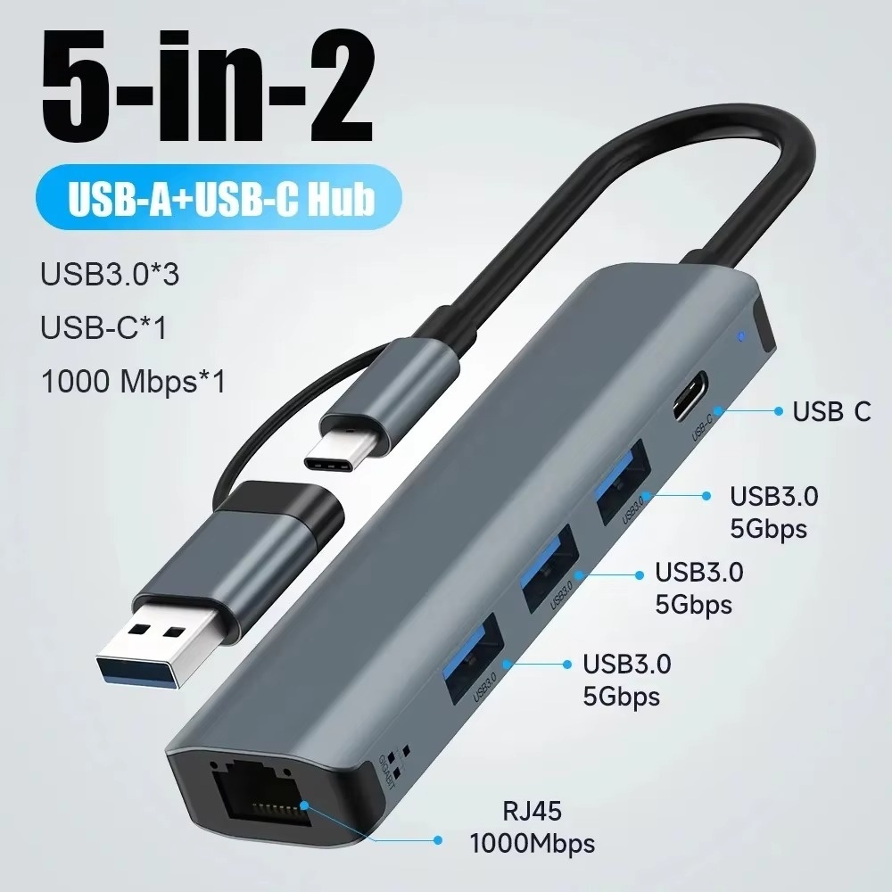 マルチポートUSB-Cハブ、5 in 2 USB 3.0 T - Usb Hub Type C のレビューと価格